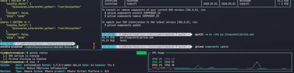 A sysadmin's example tmux session